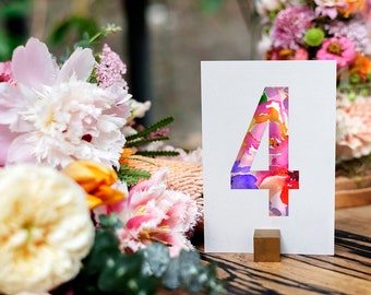 INSTANT | Floral Font Table Numbers | Instant Download | Modern Calligraphy | Minimal | Simple | Editable File | Printable | 5" x 7"