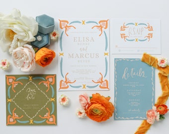 INSTANT | Invitation Suite | Look of Custom | Elisa + Marcus | Editable | Customizable