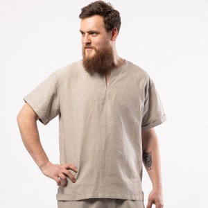 Simple mens  shirt made out of 100% Linen