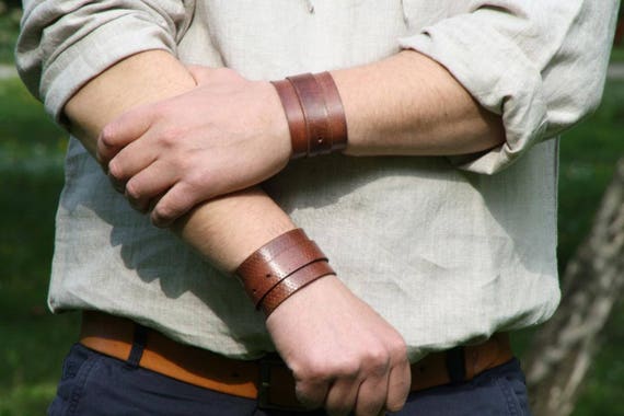 mens leather wrist cuff