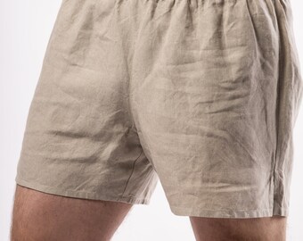 Men's linen shorts - wide rubber around the waist - free and enjoyable - soft freedom for Willy ;-)