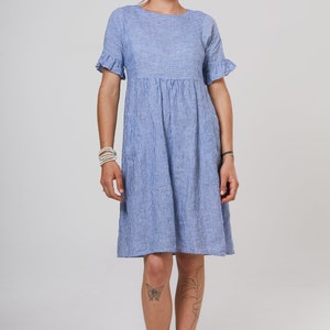 FLAX dress NADEŽDA for the whole summer. Very comfortable cut guarantee a pleasant feeling even on the hottest days. Loose cut and pockets. image 6