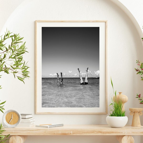 Fine Art Black & White Photography Print Lake Cabin Wall Art Legs Photo Framed Lifestyle Photography Funky Wall Decor Ocean Dive Kauai Print