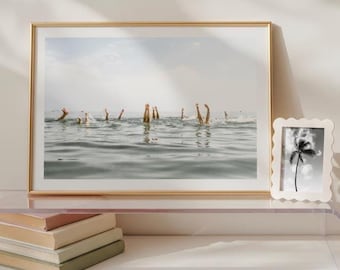 Swimming Handstand Photo Digital Download Dorm Room Photo Print Coastal Fun Best Friends Photo Preppy College Wall Art
