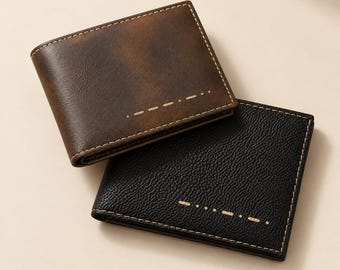 Morse Code Gift for Boyfriend Christmas Gift Idea Under 75 Secret Santa Custom Initial Wallet Personalized Best Friend Present Military