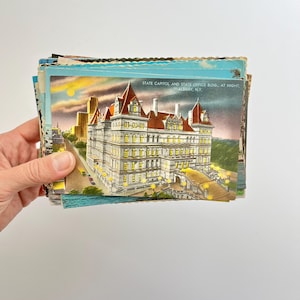 Retro New York Travel Postcard Set 10 Architecture Buff Gift NYC Landmark Collectible Urban Explorer Decor Historic Upstate NY Ephemera