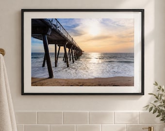 Coastal Bathroom Decor Beach Wall Art Nautical Bathroom Shelf Decor Sunset Los Angeles Photo Print Nautical Bathroom Idea Fine Art Framed