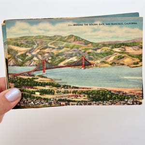 Cartão postal de presente de São Francisco Cartões postais vintage em branco de São Francisco Cartões de felicitações SF Gift Golden Gate Bridge, St, Alcatraz, Trolley