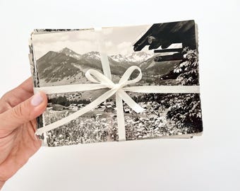 Ensemble de cartes postales autrichiennes Vienne Salzbourg, photos de voyage noir et blanc en Autriche, cadeau pour amateur de voyages vintage, cartes postales des Alpes, cadeau de mariage en Autriche