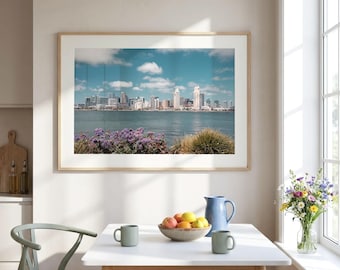 San Diego Skyline Photo Print Downtown Apartment Wall Art from Coronado Island Gift San Diego Home Decor Kitchen Framed Photography