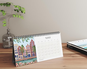 Desk Calendar 2027 Corporate Client Gift Exchange Under 20 Employee Appreciation Thank You Present Idea Office Workspace Tabletop Organizer