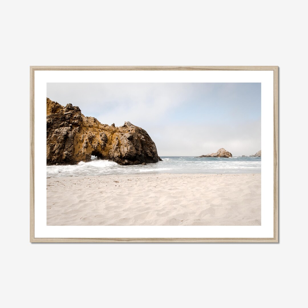 Big Sur Coastal Wall Art Pfeiffer Beach Rock Formation Print Neutral ...