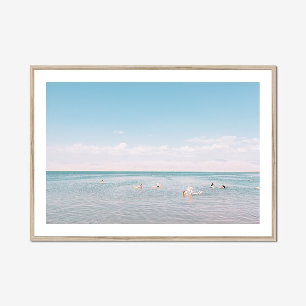 Israel Photography Wall Art Israel Blue Retro Israeli Art Dead Sea Framed Israel Photo Print Travel Photo Shelf Style Decor Israel Gift