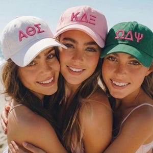 Sorority Graduation Gift Hat Custom Embroidered Greek Letters Custom Senior Sorority Gift College Graduation Gift for Big Sis from Little