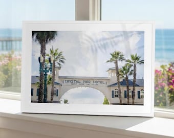 Pacific Beach Print San Diego Wall Art Crystal Pier Decor San Diego Photography PB Vintage San Diego Sign Palm Tree Beachy Photo Print