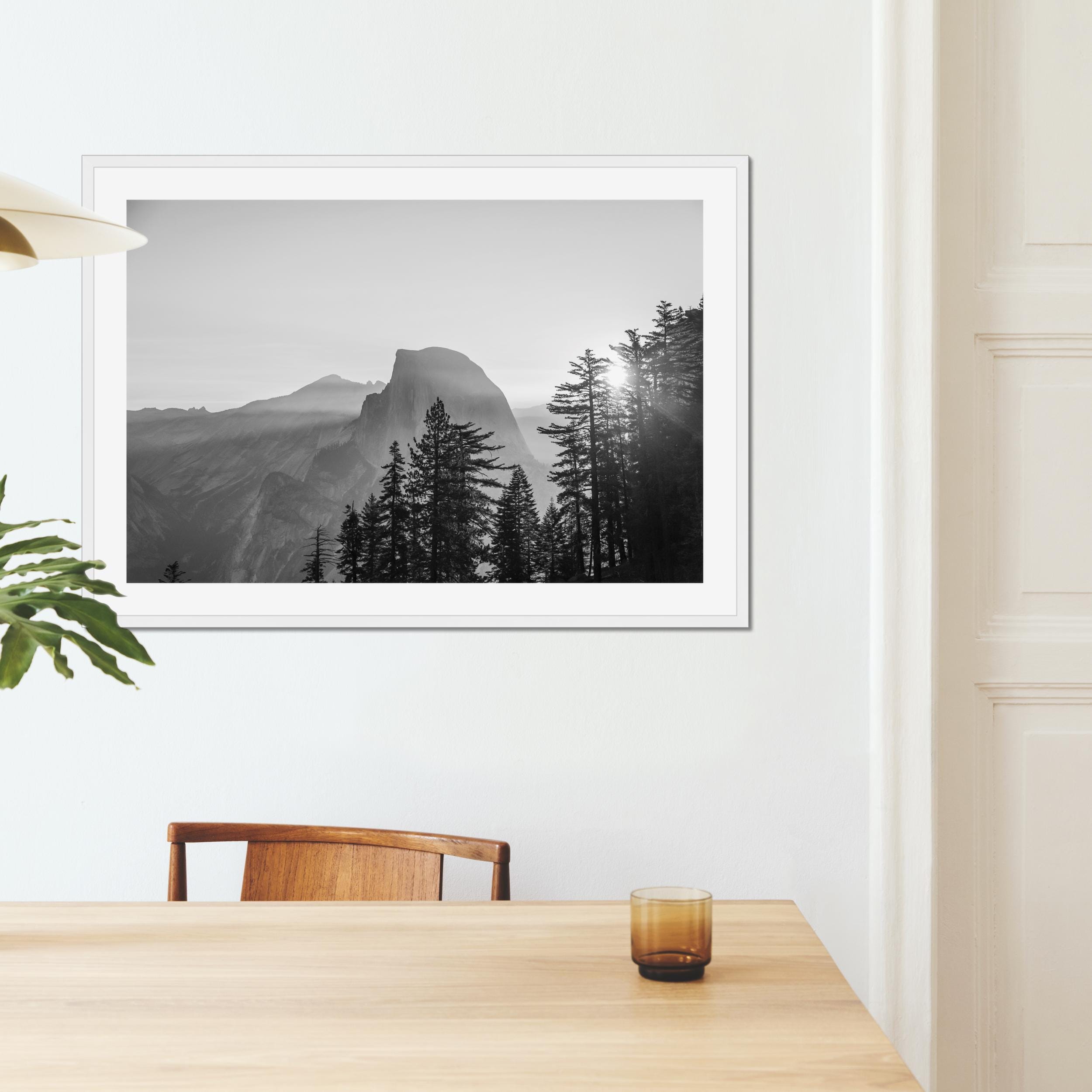 Yosemite Landscape Print Black White Mountain Photography Wall Art ...
