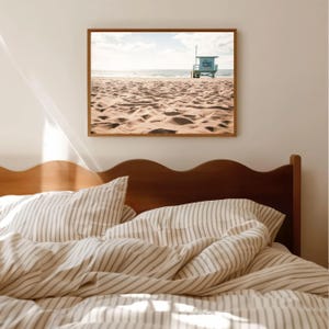 Lifeguard Tower Beach Photo California Beach Art Summer Print Framed Beach Decor Sand & Surf Photography El Porto Manhattan Beach Blue Tower