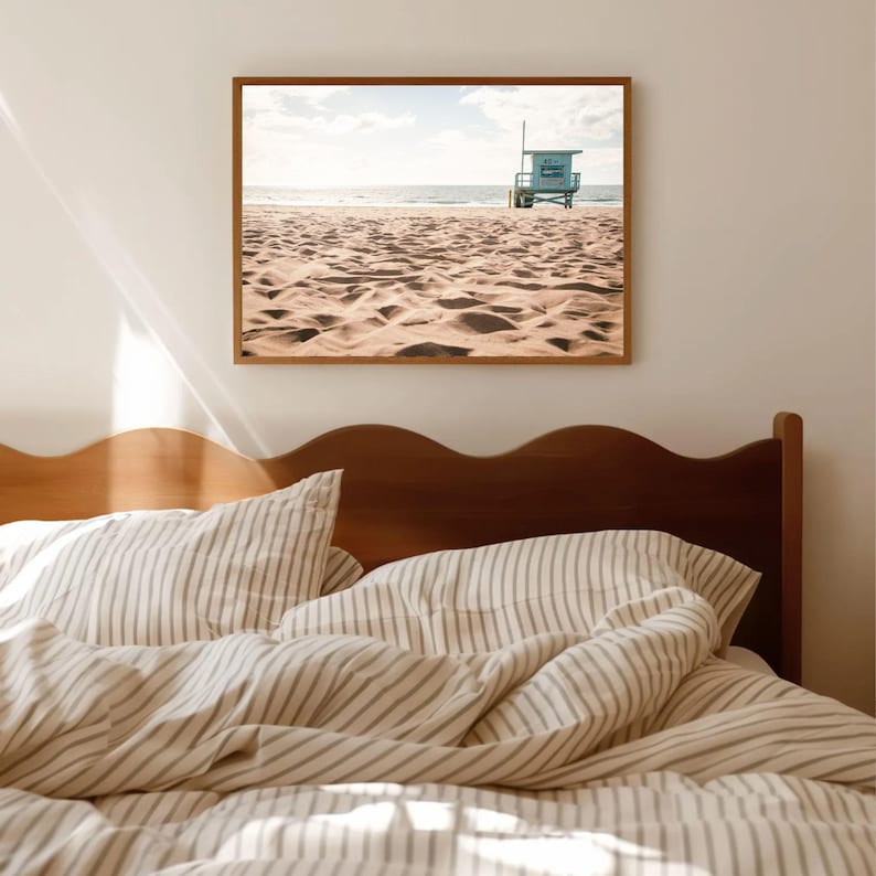 Lifeguard Tower Beach Photo California Beach Art Summer Print Framed Beach Decor Sand & Surf Photography El Porto Manhattan Beach Blue Tower