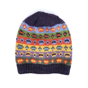 Fair Isle Hat, Custom Alpaca Wool Nordic Beanie for Kids and Adults, Unique Hand Knitted Hat image 1