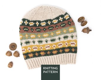 Strickmuster für eine Sola Fair Isle Mütze (PDF) • Nordische Farbmuster-Mütze für Erwachsene und Kinder