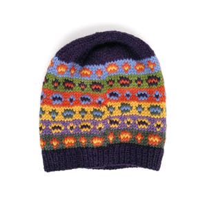 Fair Isle Hat, Custom Alpaca Wool Nordic Beanie for Kids and Adults, Unique Hand Knitted Hat image 7