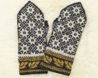 Hand-Knitted Estonian Wool Mittens — Nordic Winter Gloves