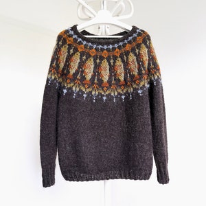 LOFOTEN Lopapeysa Knitting Pattern, Nordic Sweater PDF Pattern, Icelandic Style Seamless Bottom Up Knit Pullover for Lettlopi Yarn image 4