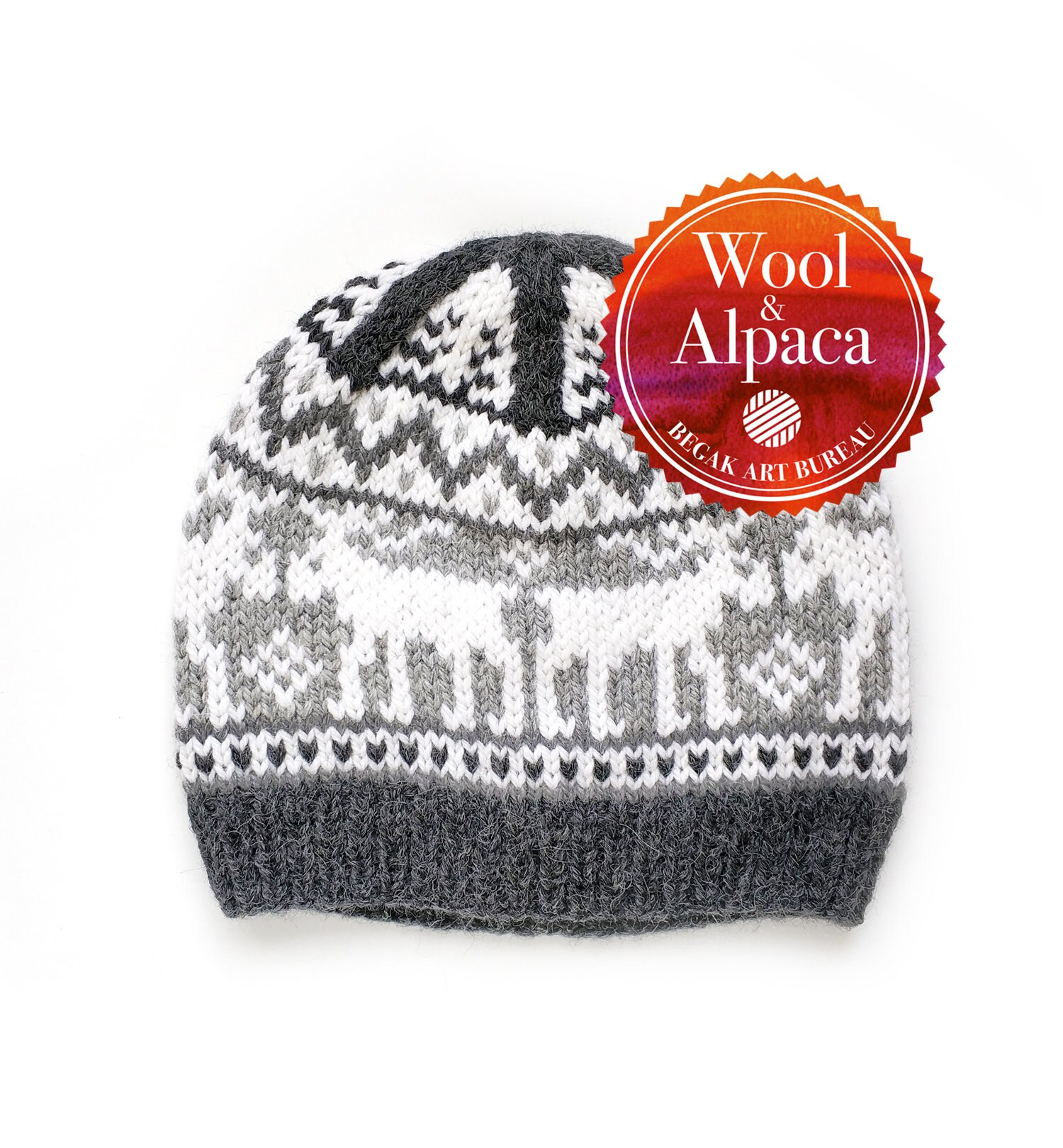 Moose Knit Hat Nordic Reindeer Beanie 