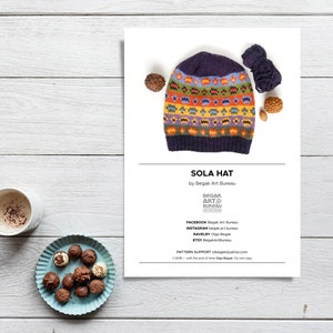 Fair Isle Hat Knitting PDF Pattern, Adult and Kid Hat Knit Pattern, Nordic Hat Pattern, Aran Yarn Beanie Pattern image 3