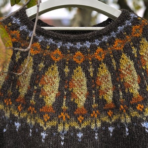 LOFOTEN Lopapeysa Knitting Pattern, Nordic Sweater PDF Pattern, Icelandic Style Seamless Bottom Up Knit Pullover for Lettlopi Yarn image 5