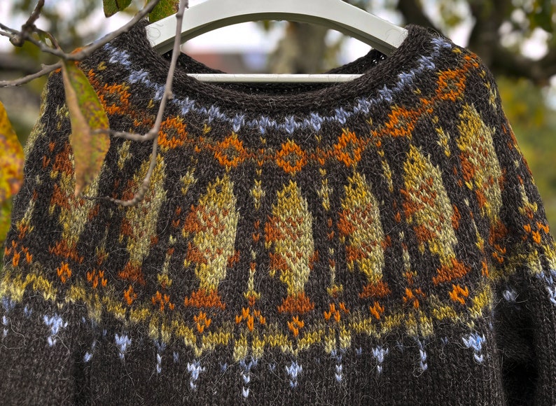 LOFOTEN Lopapeysa Knitting Pattern, Nordic Sweater PDF Pattern, Icelandic Style Seamless Bottom Up Knit Pullover for Lettlopi Yarn image 5