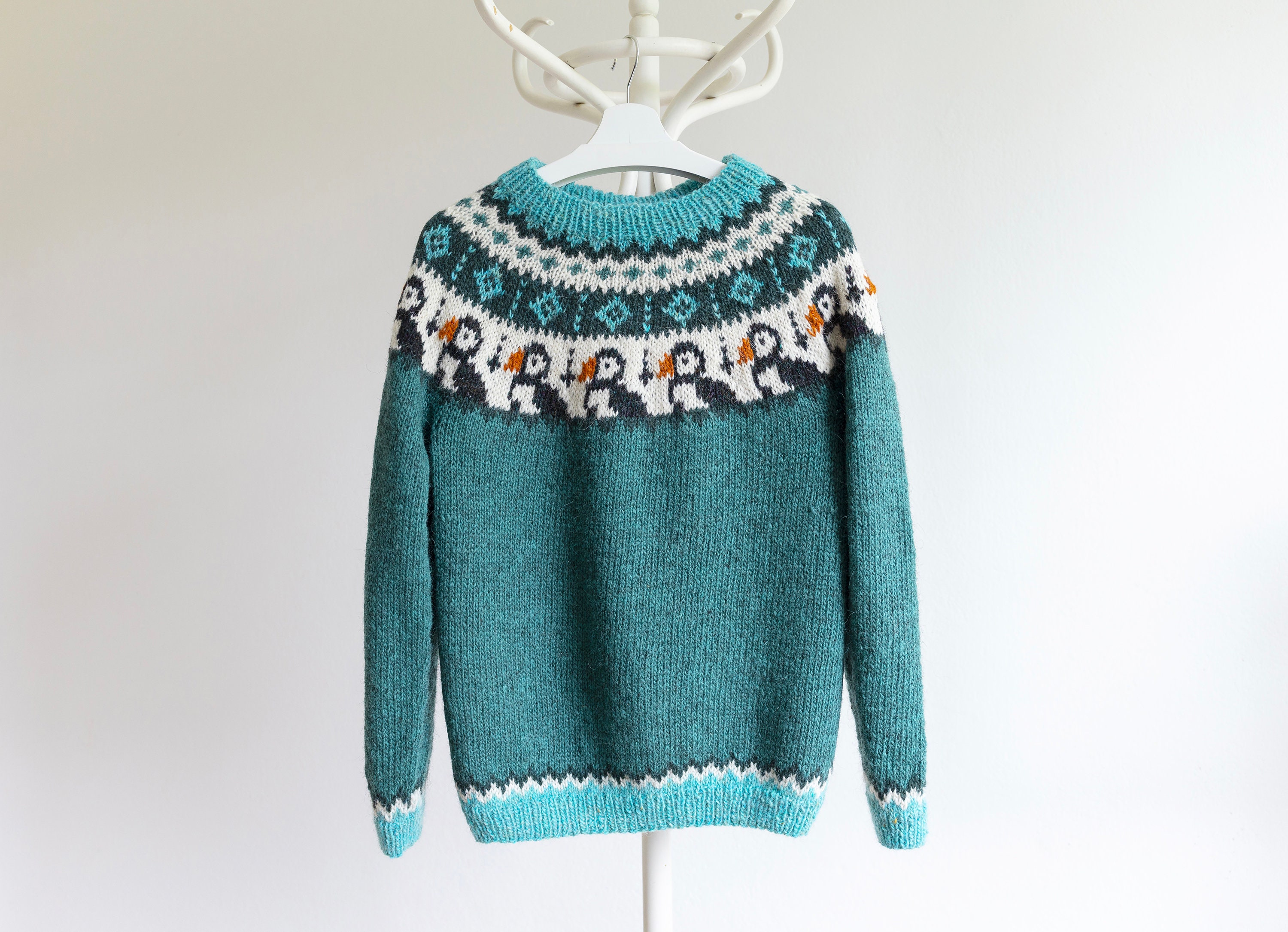 PUFFIN Lopapeysa Icelandic Wool Sweater Puffin Sweater - Etsy