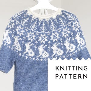 Bunny Icelandic Lopapeysa Sweater Knitting Pattern PDF — Vinterskog Yoke Pullover, Unisex Design