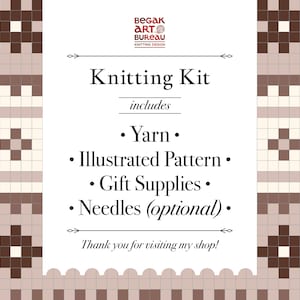 SONKA BUNNY Fair Isle Knit Scarf Kit, Superwash Wool Scarf DIY Craft Kit, Large Nordic Scarf Knitting Pattern Pack image 4