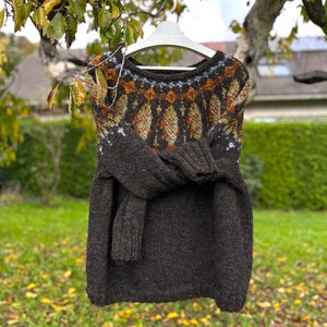 LOFOTEN Lopapeysa Knitting Pattern, Nordic Sweater PDF Pattern, Icelandic Style Seamless Bottom Up Knit Pullover for Lettlopi Yarn image 7
