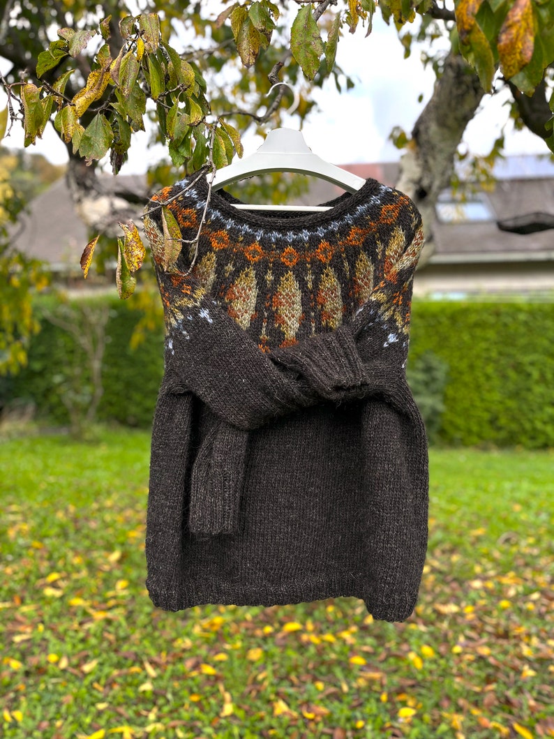 LOFOTEN Lopapeysa Knitting Pattern, Nordic Sweater PDF Pattern, Icelandic Style Seamless Bottom Up Knit Pullover for Lettlopi Yarn image 7