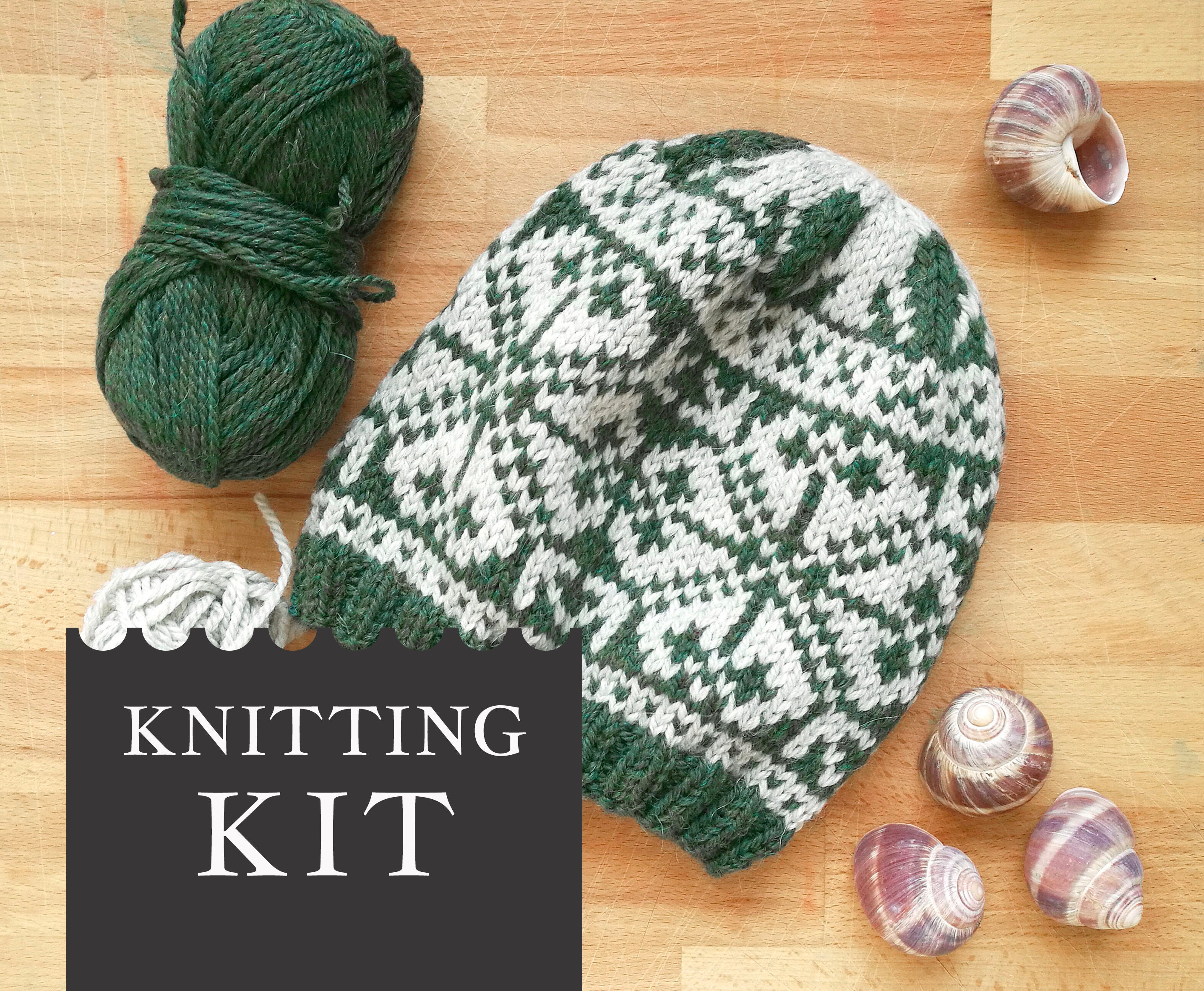 Fair Isle Hat Knitting Kit Adult Hat Knitting Pattern Nordic Etsy