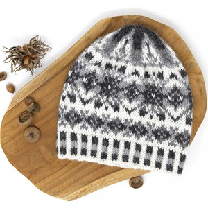 FJORD Fair Isle Knit Hat Pattern for DK Yarn, Unisex Adult Beanie Knitting PDF Pattern, Nordic Hat Pattern image 3