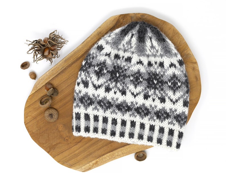 FJORD Fair Isle Knit Hat Pattern for DK Yarn, Unisex Adult Beanie Knitting PDF Pattern, Nordic Hat Pattern image 3