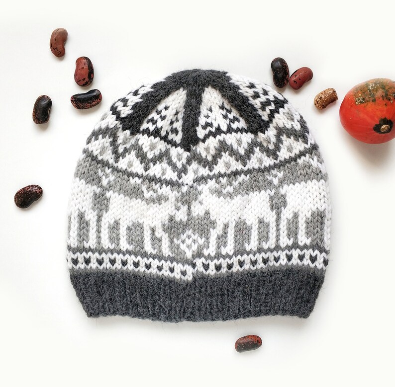 MOOSE Hat Knitting PDF Pattern Selbu Deers Knit Hat Pattern - Etsy