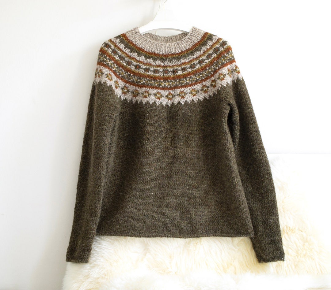 AFTUR Icelandic Lopapeysa, Hand Knitted Nordic Wool Sweater, Designer ...