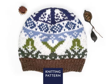 Häschen-Selbu-Mütze-Strickmuster PDF • Norwegische Fair-Isle-Mütze