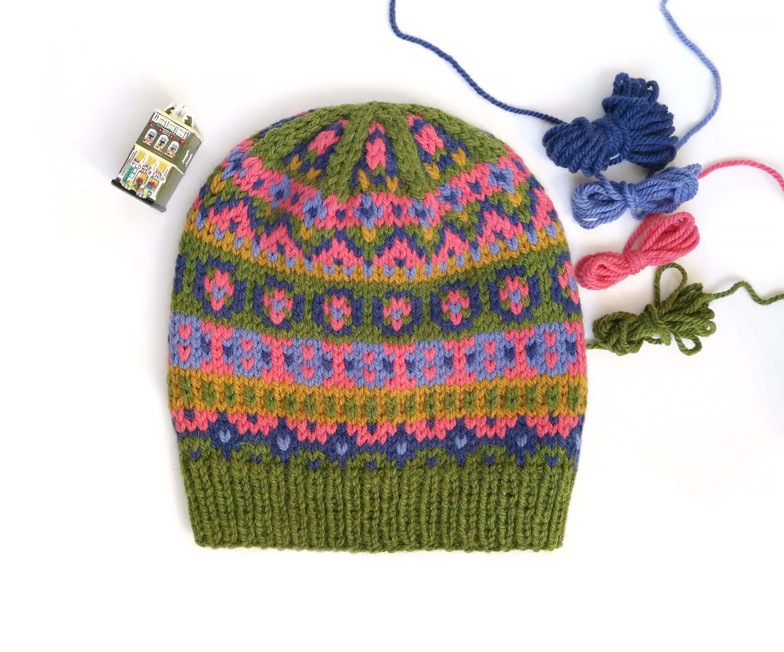 Fair Isle Hat Knitting Kit Nordic Beanie Knitting Pattern Etsy