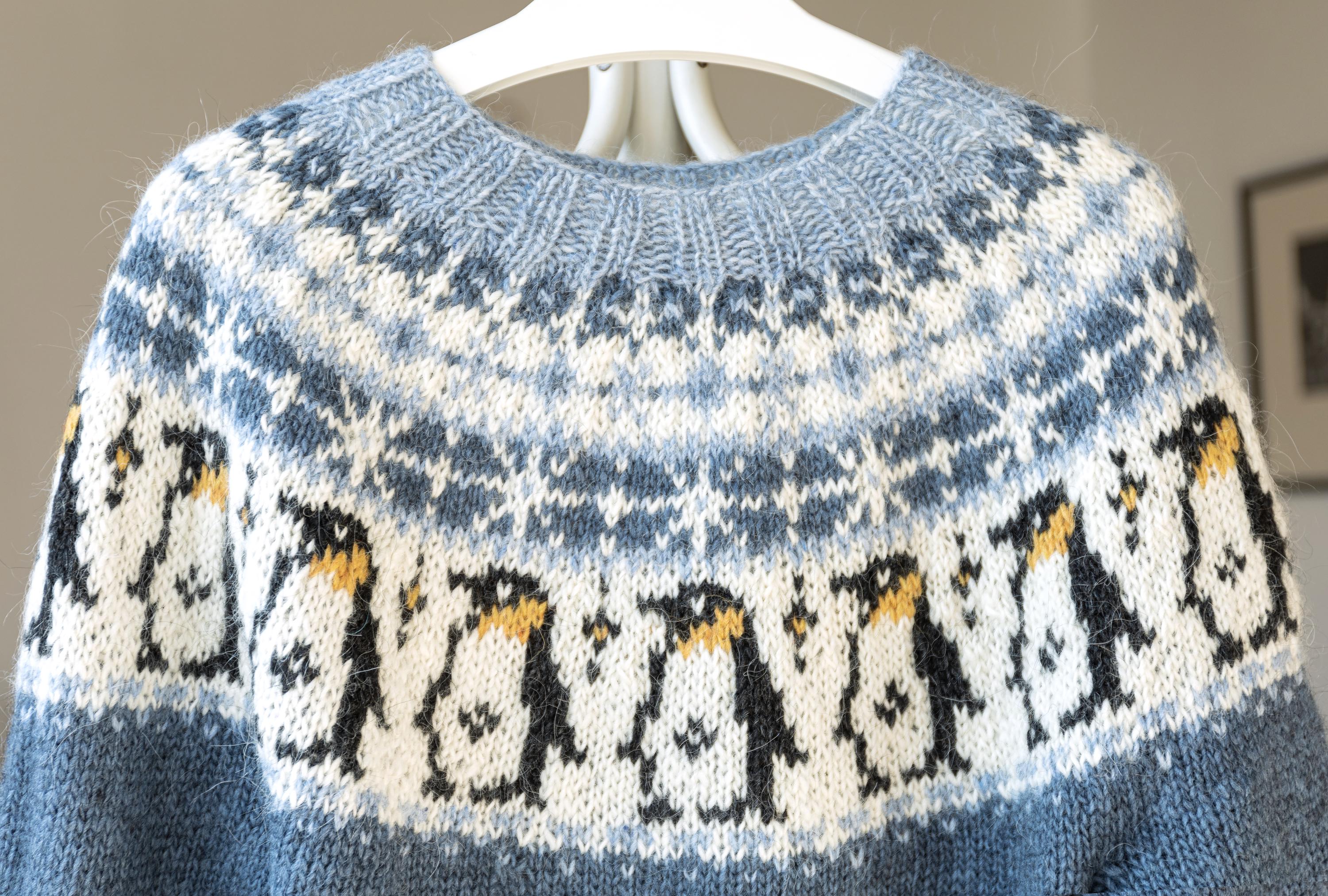 Penguin Icelandic Lopapeysa Sweater Knitting Pattern XS–5XL PDF