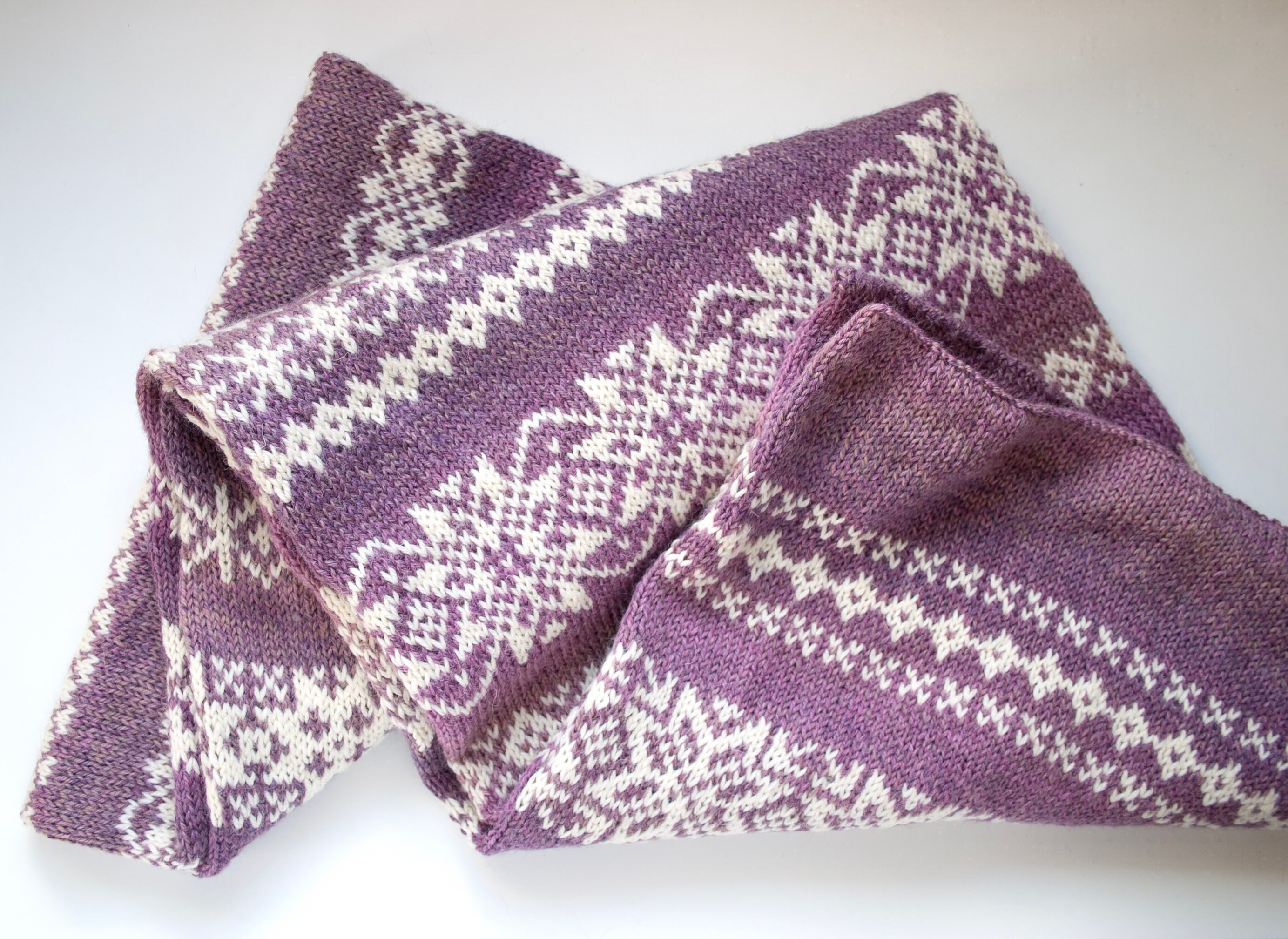 Fair Isle Scarf Knitting Pattern Large Long Nordic Oversized Etsy
