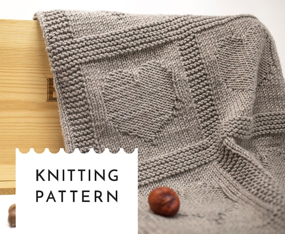 HEARTS Knit Baby Blanket Knitting Pattern Unisex Baby Afghan Reversible Throw Blanket for Beginner Knitting Etsy Canada