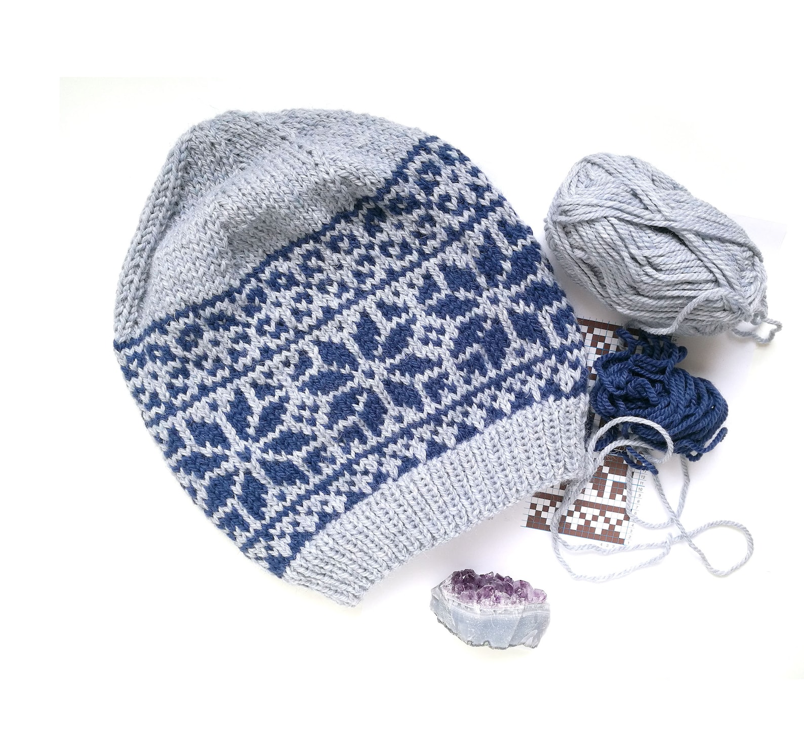 Fair Isle Hat Knitting Kit Nordic Hat Knitting Pattern Knit Etsy