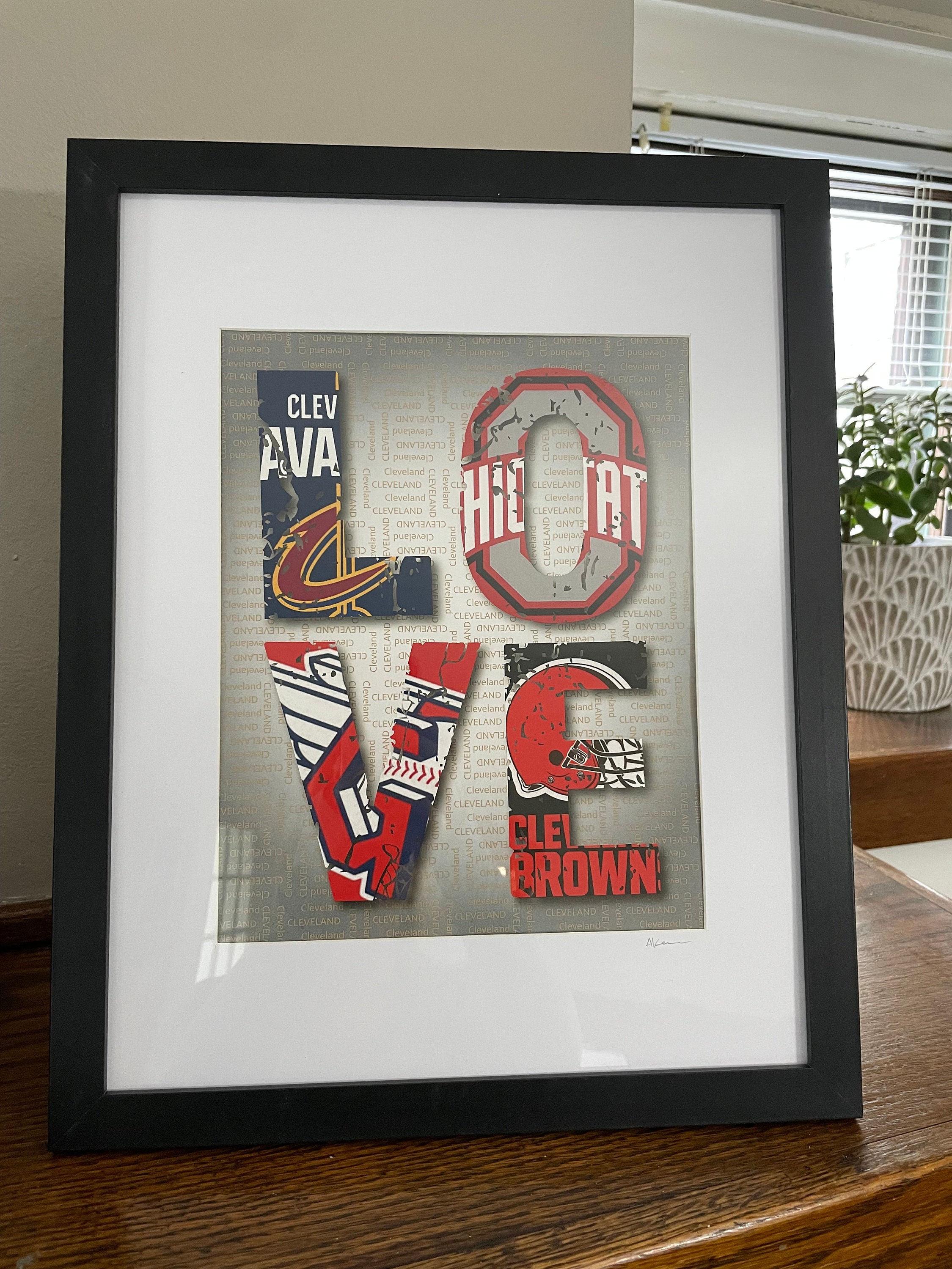 LOVE Cleveland Sports framed Etsy