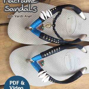 Micro Macrame Tutorial How to Make Macrame Video Pattern Boho Sandals Diy Creative Gift image 8