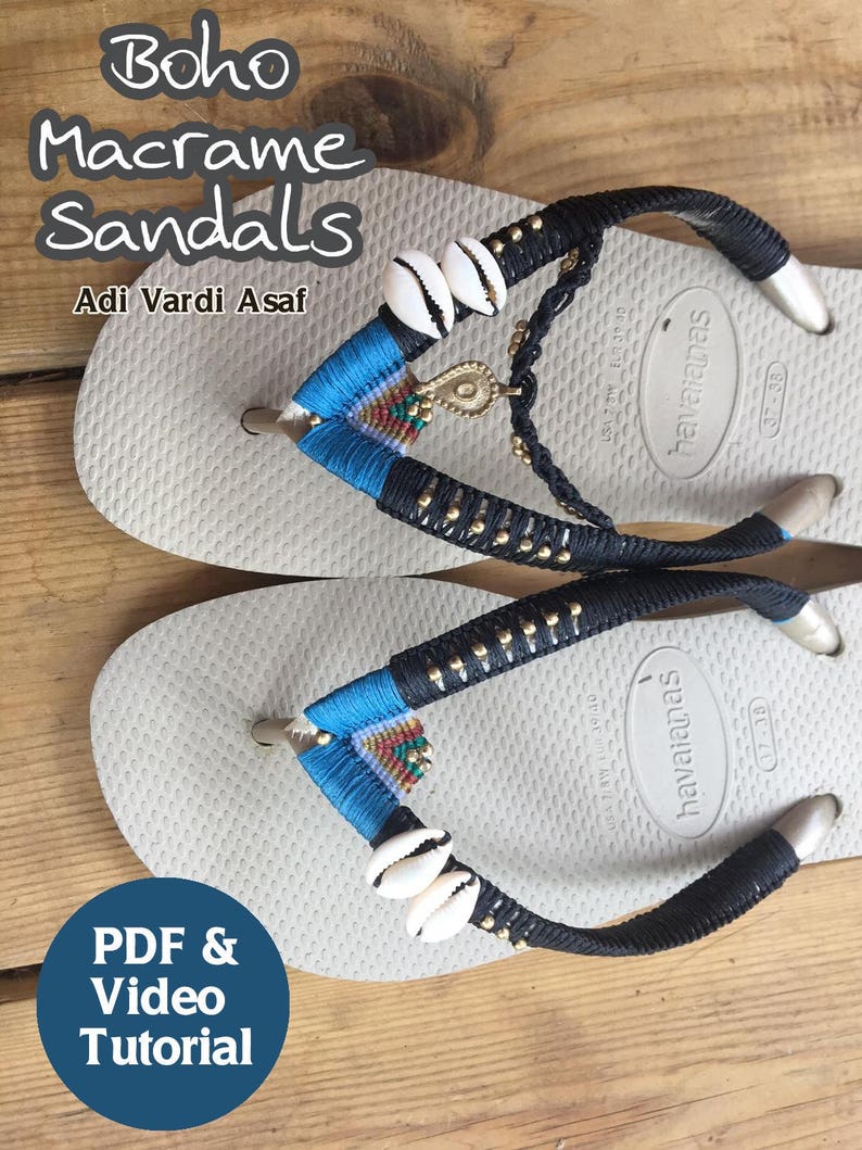 Micro Macrame Tutorial How to Make Macrame Video Pattern Boho Sandals Diy Creative Gift image 8